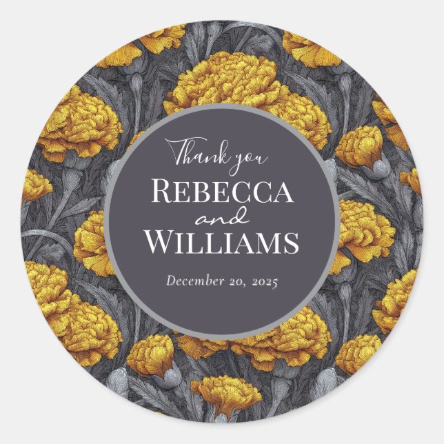 Pegatina Redonda Dreamy Custom Carnation Fantasy Beach Wedding (Anverso)