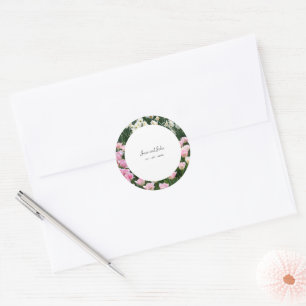Pegatina Redonda Dreamy Floral Boda