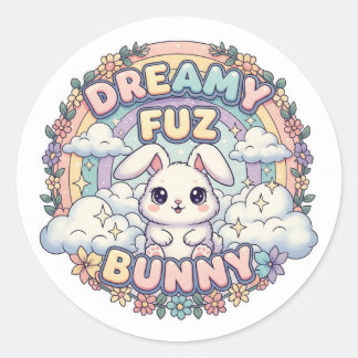 Pegatina Redonda Dreamy Fuz Bunny - 夢カワふわふわウサギ 🐰✨