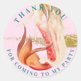 Pegatina Redonda Dreamy Mermaid Gracias