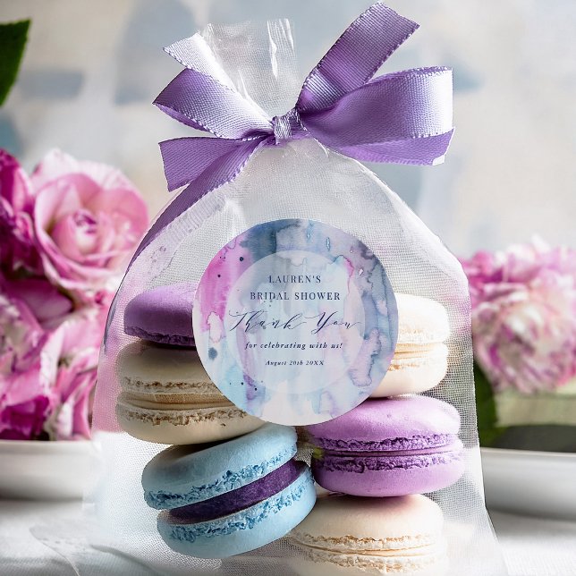 Pegatina Redonda Dreamy Spring Bridal Shower Thank you Stickers (Subido por el creador)