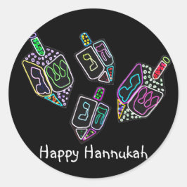 Pegatina Redonda Dreidel, Dreidel, Pegatinas Dreidel