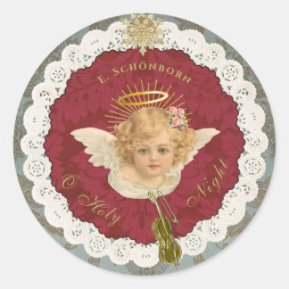 Pegatina Redonda Dresden Blonde Angel Round Sticker Seal