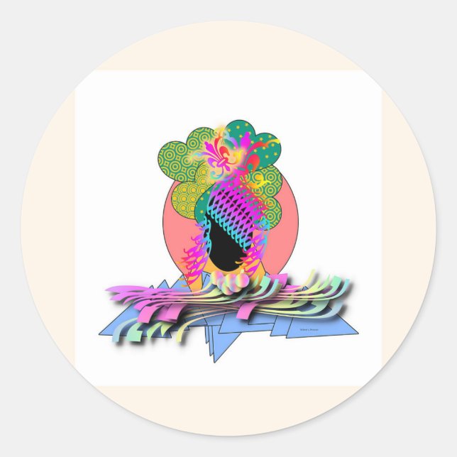 Pegatina Redonda Dressy Headdress (Anverso)