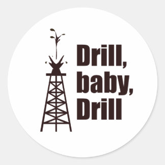 Pegatina Redonda Drill Baby Drill