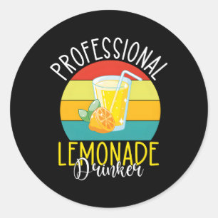 Pegatina Redonda Drinker Lemonade Profesional
