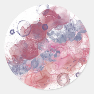 Pegatina Redonda Drogas rosadas de tinta de alcohol
