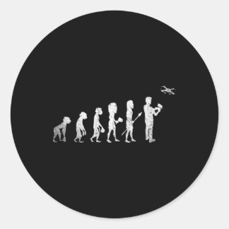 Pegatina Redonda Dron piloto de drones Quadcopter