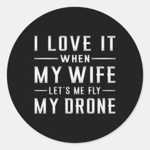 Pegatina Redonda Drones piloto de drones Quadcopter FPV Idea de reg