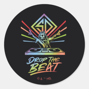 Pegatina Redonda Drop the Beat: DJ Scooby-Doo