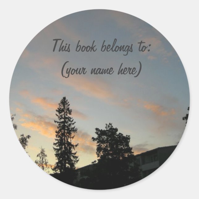 Pegatina Redonda Drowsy dusk (Anverso)