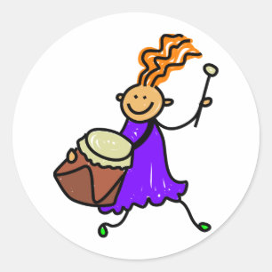 Pegatina Redonda Drum Kid