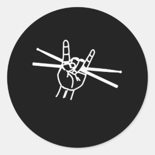 Pegatina Redonda Drummer Drums Drumsticks