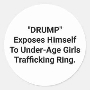 Pegatina Redonda Drump Se Expone a Niña Hankamer Artjunkhaus