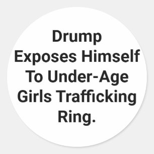 Pegatina Redonda Drump Se Expone Hankamer Artjunkhaus Comic