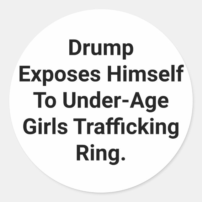 Pegatina Redonda Drump Se Expone Hankamer Artjunkhaus Comic (Anverso)