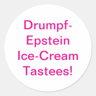 Pegatina Redonda Drumpf-Epstein Tastees Hankamer Artjunkhaus Cómic
