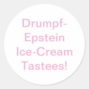 Pegatina Redonda Drumpf-Epstein Tastees Hankamer Artjunkhaus Cómic