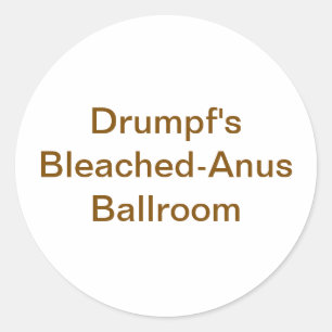 Pegatina Redonda Drumpf Salón de Baile Ano Blanqueado Hankamer Artj