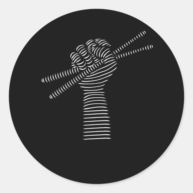 Pegatina Redonda Drums Drumsticks Drummer (Anverso)