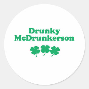 PEGATINA REDONDA DRUNKY MCDRUNKERSON