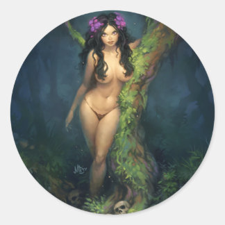 Pegatina Redonda Dryad