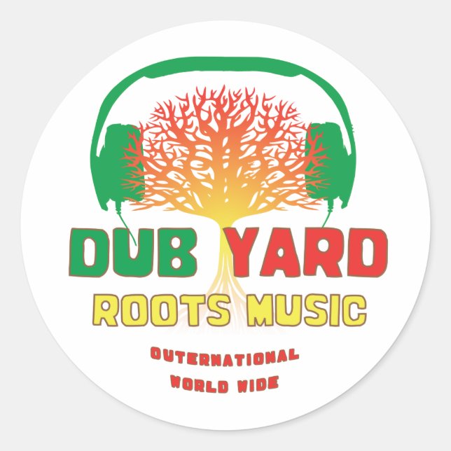 Pegatina Redonda Dub Yard Roots Music (Anverso)
