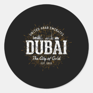 Pegatina Redonda Dubai, Emiratos Árabes Unidos