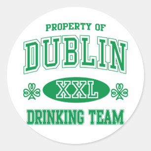 Pegatina Redonda Dublin Drinking Team