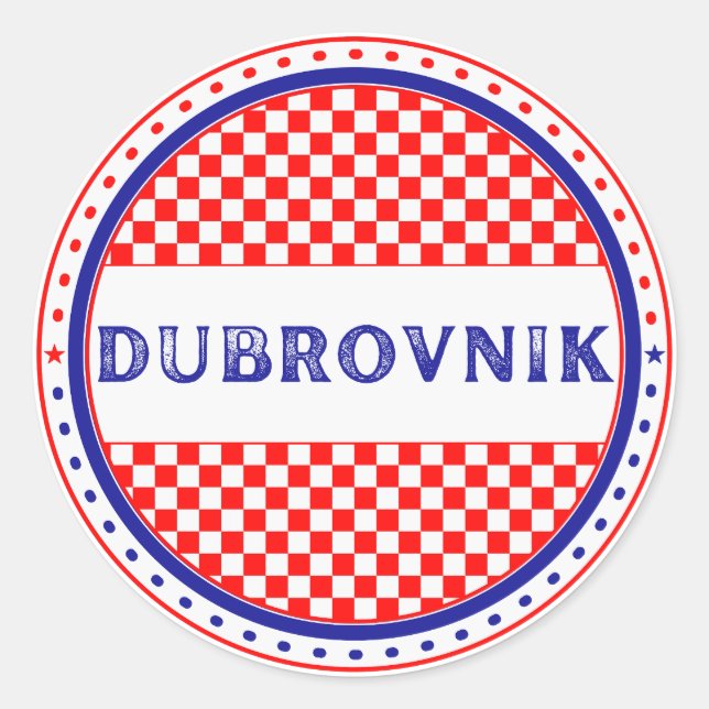 Pegatina Redonda Dubrovnik City Pride Emblem – Croatian Identity (Anverso)