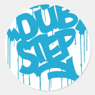Pegatina Redonda Dubstep FatCap Sky Blue