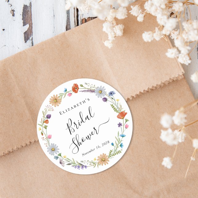 Pegatina Redonda Ducha Boho Floral Bridal (Subido por el creador)