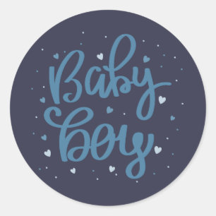 Pegatina Redonda Ducha de Baby Boy Azul