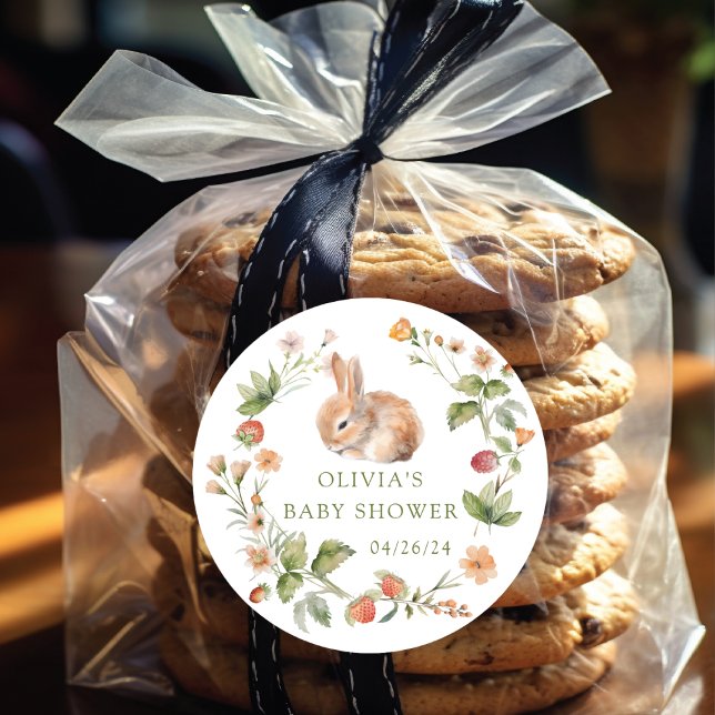 Pegatina Redonda Ducha de bebé Bunny Nature's Delight (Subido por el creador)