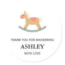 Ducha de bebé de caballo mecedor de juguete antigu