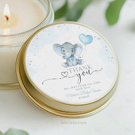 Pegatina Redonda Ducha de bebé de Elephant Safari