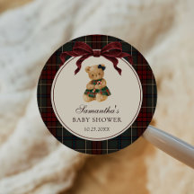 Ducha de Bebé de Navidad de Oso de Peluche con Laz