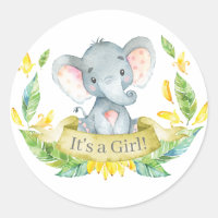 Ducha de Bebé Elefante Niña Amarillo