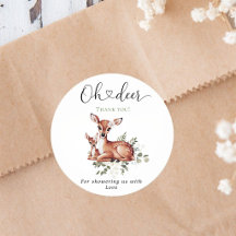 Ducha de bebé floral acuarela Oh ciervo
