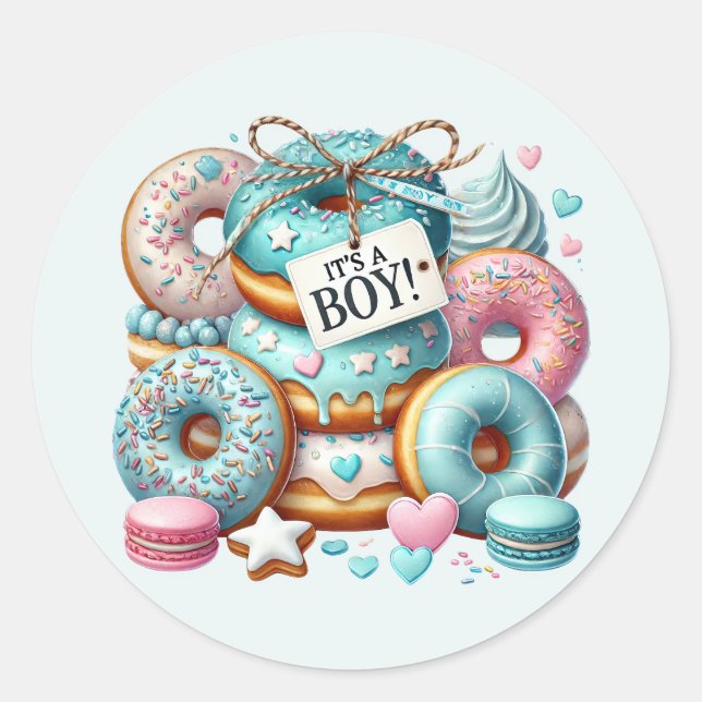 Pegatina Redonda Ducha de bebé Guay (Anverso)