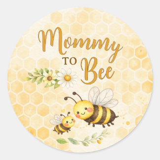 Pegatina Redonda Ducha de Bebé 'Mamá Abeja'