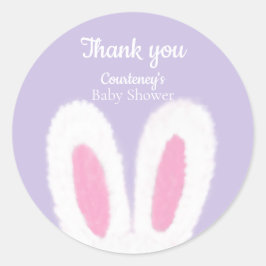 Pegatina Redonda Ducha de bebé minimalista y esponjosa