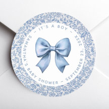 Ducha de Bebé Niño Arco Floral Azul y Blanco