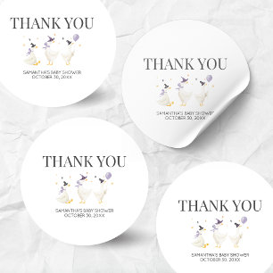 Pegatina Redonda Ducha de bebé Silly Goose