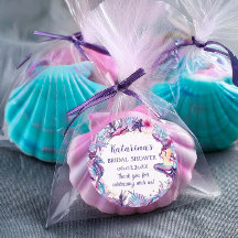 Ducha de Bebé Sirena Bajo el Mar Púrpura Turquesa