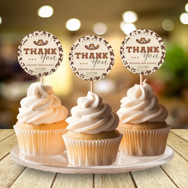 Pegatina Redonda Ducha de Bebé Vaquero Pequeño del Oeste (Subido por el creador)