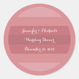 Pegatina Redonda Ducha de boda Rosa o Fiesta de aniversario