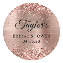 Ducha de Novia Brillante con Hojas de Oro Rosa