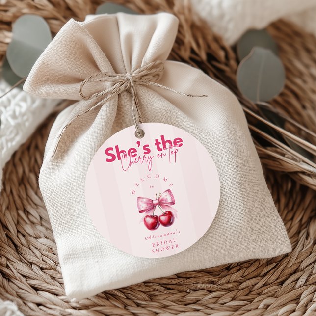 Pegatina Redonda Ducha de Novia Coquette Cherry On Top (Subido por el creador)