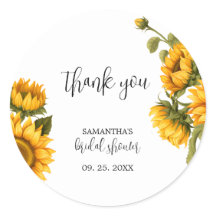 Ducha de novia de girasoles brillantes